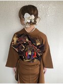 ナチュラル タイト シニヨン 振袖 成人式 ヘアセット