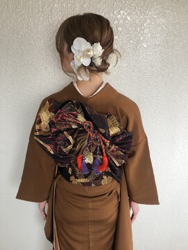 パリスパート2 ナチュラル タイト シニヨン 振袖 成人式 ヘアセット