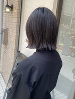 ラクヘアー 明大前(rakhair)&nbsp;ぷつっとレイヤーボブ/切りっぱなし/ウルフボブ/黒髪/暗髪