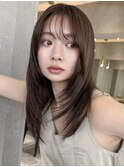 韓国レイヤーカット/ヨシンモリフェイスレイヤー/流せる薄め前髪