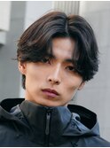 フェザーパーマ横浜西口メンズカット刈り上げセンターパート韓国