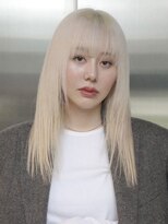 ソル バロール 表参道(SOL .valor)&nbsp;ハイトーンカラーミディアムレイヤーボブデザインカラー韓国ヘア