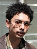 原宿メンズパーマルーズショートアクティブショートツイスパ緩め