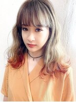 ヘアーワークス ヘルム 渋谷店(HAIR WORKS HELM) [HELM渋谷]オレンジ裾カラー