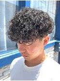 波巻きスパイラルパーママッシュショート無造作パーマ刈り上げ