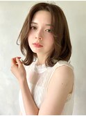 大人可愛いくびれヘア結べるボブ艶感こなれミディ長めバング時