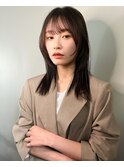 外はねミディアム ミディアムレイヤーカット くびれヘア