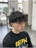 マッシュウルフ×ツイストパーマ