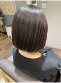 ハイライト　透明感カラー　ツヤ髪　大人ボブ　30代、40代、50代