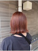 透明感髪質改善カラー◎暖色カラー×外ハネボブ