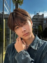 ノラ シブヤ(NORA)&nbsp;シースルーマッシュメンズヘア刈り上げなしブラウンカラー