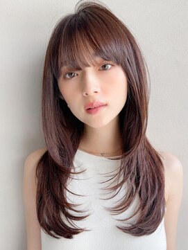 リヤン 表参道(lyann) エアリーカールうる艶髪薄めバング艶感外ハネボブ大人可愛い