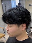 毛流れニュアンスパーマナチュラルセンターパート h