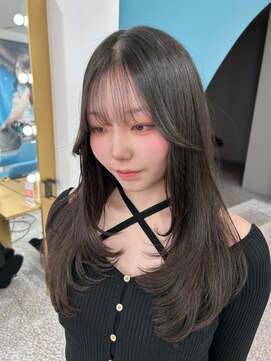 ボタン 熊本(VOTAN) 透ける暗髪/レイヤーカット/顔まわり/韓国ヘア/熊本美容室