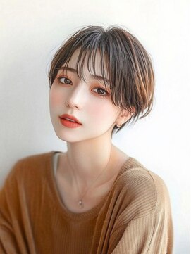 ムウ 難波(MOU) ショート暗めカラーグランマッシュデザインカラー20代30代40代