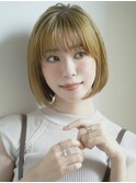 【emu井上信洋】プラチナイエローのハイトーンカラーミニボブ