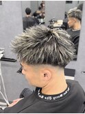 MEN'S HAIR/ホワイトメッシュモヒカン
