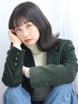 ヘアリゾート ラグーン(hair+resort lagoon) 【lagoon阿部春菜】暗髪×外ハネボブ×シースルーバング