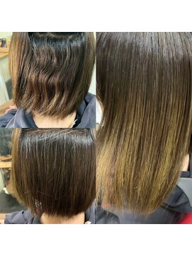 ジュジュ jou jou ブリーチ・ハイライトの縮毛矯正