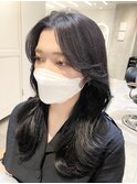 ダークグレー×大人くびれ韓国ヘア