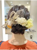プリザーブドフラワーを使ったヘアセット