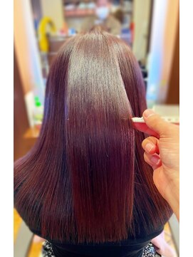 カーサインフィニテイ Hair Design caRsa INFINITY 髪質改善　酸熱トリートメント　ラベンダーピンク