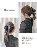 ヘアセット ポニーテール ロング