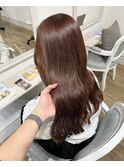ブリーチなしピンクブラウン♪