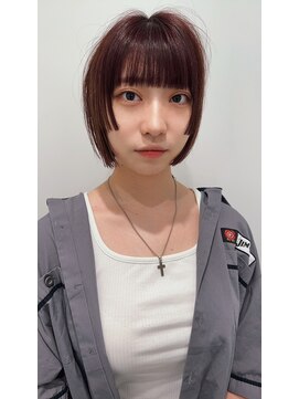 バサ 花小金井店(BASSA) ボブウルフ切りっぱなし姫カット艶髪グレージュバニラベージュ