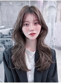 メルティカラー似合わせカットフェミニンロング韓国レイヤー