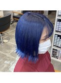 ネイビーブルー/切りっぱなしボブボブ【池袋/本松】