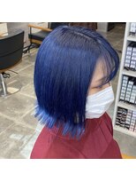 キャラ シャローネ 池袋(Chara Chalone)&nbsp;ネイビーブルー/切りっぱなしボブボブ【池袋/本松】