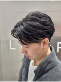 フェザーパーマ/毛流れパーマ/センターパート