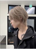 マッシュウルフ×ミルクティー/10代20代メンズヘアハイトーン