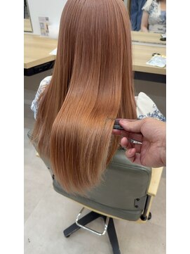 カイノ イオンモール橿原店(KAINO) 艶感ピンクベージュの美髪ストレートロング