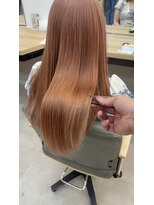 カイノ イオンモール橿原店(KAINO) 艶感ピンクベージュの美髪ストレートロング
