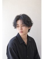 アーダーヘアサロン 武生店(ADER HAIR SALON)&nbsp;韓国風センターパート×波巻きパーマで無造作マッシュスタイル