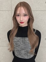 メドウ(meadow) ミルクティーベージュ ハイトーン ケアブリーチ 顔周りカット