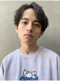 ◇ゆるめスパイラルパーマ かき上げヘア　サイドパートショート