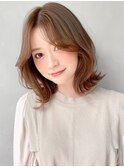 美髪ホワイトグレージュネビージュ大人かわいい こなれミディ* 