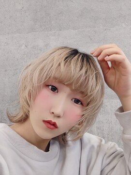 リアイス(Re:ICE) ミニウルフ/くすみブルー/流れるレイヤー/インナーハイライト