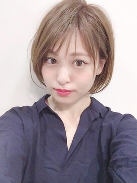 シルクレイ 吉祥寺店(Silk-lei) マロンベージュ大人かわいいフェザーバング ショート20代吉祥寺