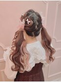 花束を君にツインテール 新宿歌舞伎町ヘアセット