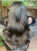 【ブリーチなし】透け感ヘアブルーアッシュグレイアッシュ