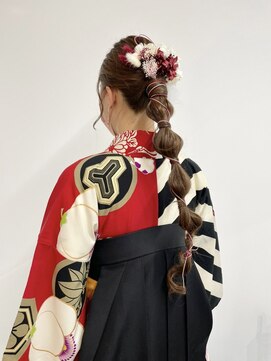 ベルクープス 天王寺店(Belle Coupes) 【BelleCoupes】三島直子 卒業式 袴着付けヘアセット 玉ねぎ団子