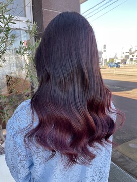 アース コアフュールボーテ 松本庄内店(EARTH coiffure beaute) ピンクブラウンダブルカラーくびれロング