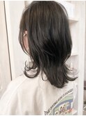 福山イルミナカラーダークグレージュ人気キャアリー丸みウルフ