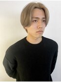 gold beige/センターパート/メンズヘア