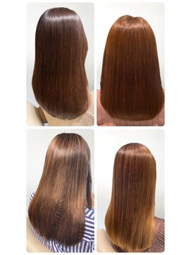 美容室フルール 20代30代40代髪質改善カラーアッシュベージュ艶感ストレート