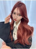 韓国ヘア　ヨシンモリ　暖色カラー　オレンジブラウン　艶髪